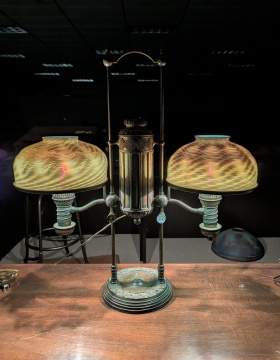Tiffany Studios Double Student Lamp